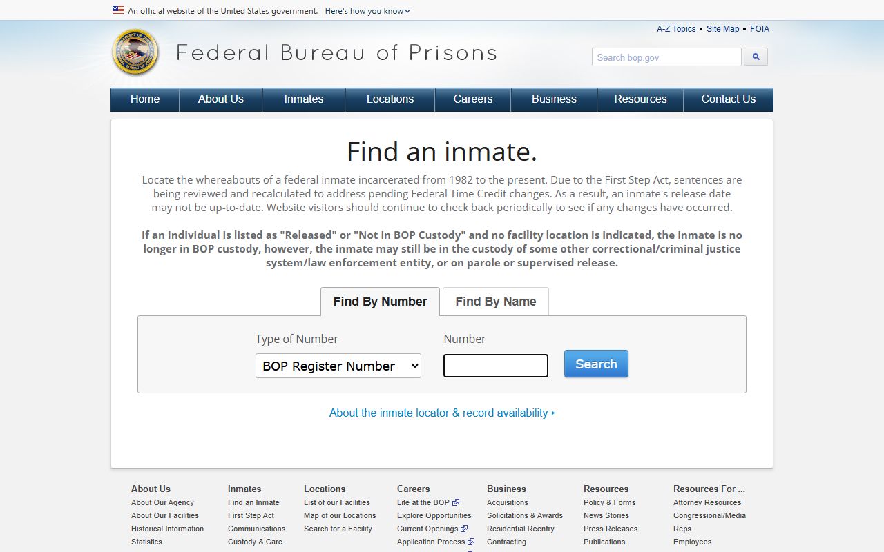 Mississippi federal inmate population BOP locator