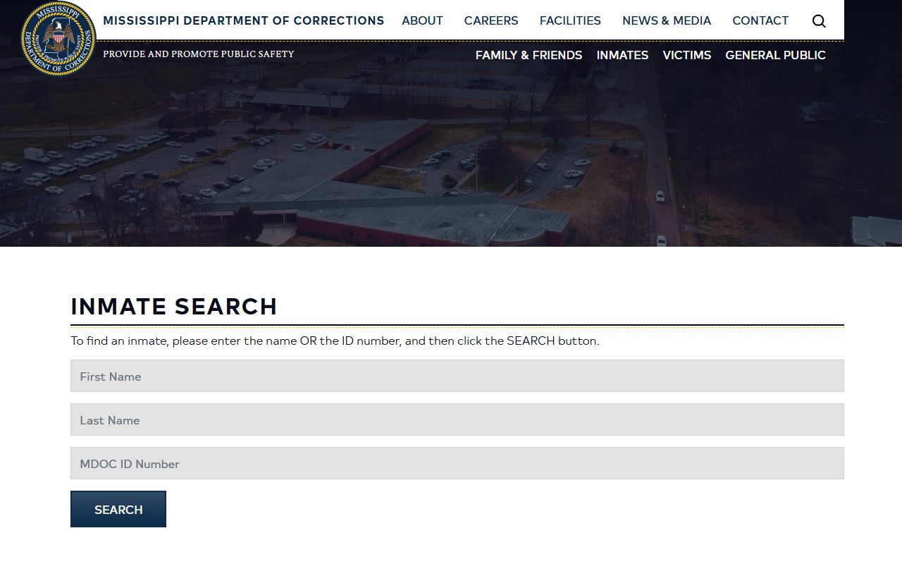 Mississippi inmate population MDOC inmate search page