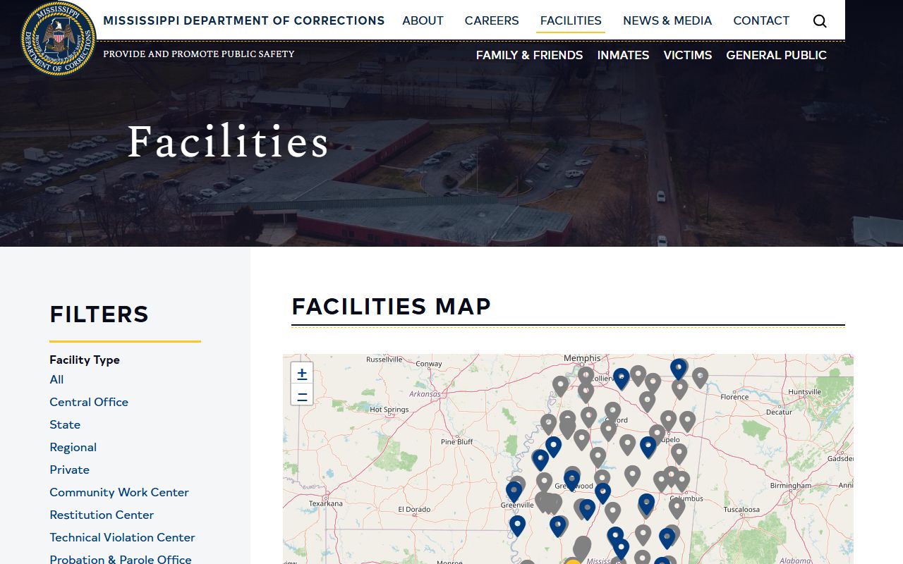 Mississippi inmate population MDOC facilities directory